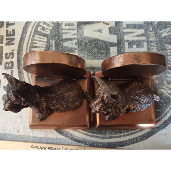 Vtg Art Deco Scotty Terrier Bookends Scottish Terrier Dog - Picture 13 of 13